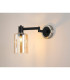 Worcester Adjustable Swing Arm Wall Light 1 Light E14 Satin Nickel/Satin Black/Amber Uniform Dimple Cylinder Glass-3