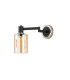 Worcester Adjustable Swing Arm Wall Light 1 Light E14 Satin Nickel/Satin Black/Amber Uniform Dimple Cylinder Glass-4