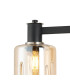 Worcester Adjustable Swing Arm Wall Light 1 Light E14 Satin Nickel/Satin Black/Amber Uniform Dimple Cylinder Glass-6