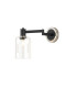 Worcester Adjustable Swing Arm Wall Light 1 Light E14 Satin Nickel/Satin Black/Clear Uniform Dimple Cylinder Glass-1