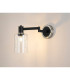 Worcester Adjustable Swing Arm Wall Light 1 Light E14 Satin Nickel/Satin Black/Clear Uniform Dimple Cylinder Glass-3