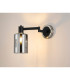 Worcester Adjustable Swing Arm Wall Light 1 Light E14 Satin Nickel/Satin Black/Smoke Uniform Dimple Cylinder Glass-3