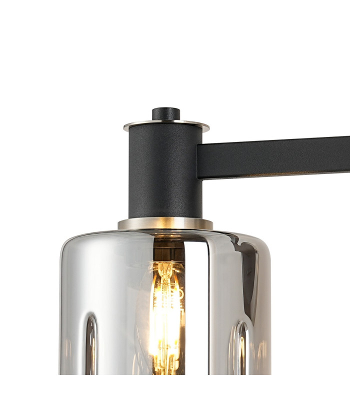 Worcester Adjustable Swing Arm Wall Light 1 Light E14 Satin Nickel/Satin Black/Smoke Uniform Dimple Cylinder Glass-6