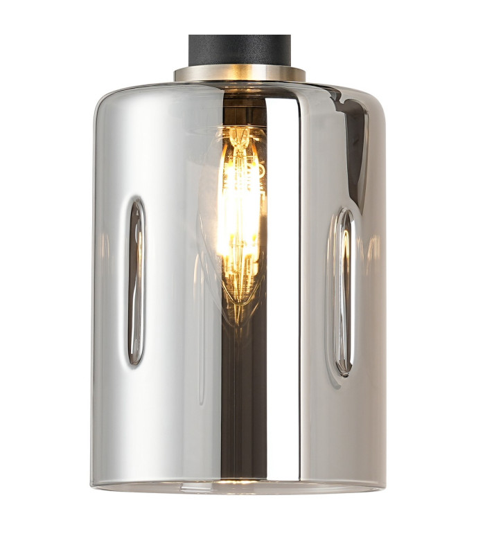 Worcester Adjustable Swing Arm Wall Light 1 Light E14 Satin Nickel/Satin Black/Smoke Uniform Dimple Cylinder Glass-7