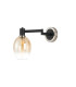 Worcester Adjustable Swing Arm Wall Light 1 Light E14 Satin Nickel/Satin Black/Amber Fade Wine Glass Glass-4