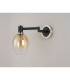 Worcester Adjustable Swing Arm Wall Light 1 Light E14 Satin Nickel/Satin Black/Amber Fade Wine Glass Glass-9
