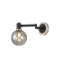 Worcester Adjustable Swing Arm Wall Light 1 Light E14 Satin Nickel/Satin Black/Smoke Plated Round Segment Glass-1
