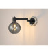 Worcester Adjustable Swing Arm Wall Light 1 Light E14 Satin Nickel/Satin Black/Smoke Plated Round Segment Glass-3