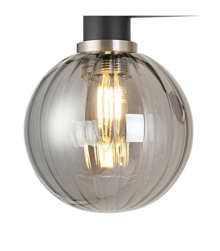 Worcester Adjustable Swing Arm Wall Light 1 Light E14 Satin Nickel/Satin Black/Smoke Plated Round Segment Glass-8
