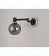 Worcester Adjustable Swing Arm Wall Light 1 Light E14 Satin Nickel/Satin Black/Smoke Plated Round Segment Glass-10