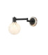 Worcester Adjustable Swing Arm Wall Light 1 Light E14 Satin Nickel/Satin Black/White Round Speckled Glass-1