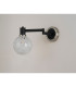 Worcester Adjustable Swing Arm Wall Light 1 Light E14 Satin Nickel/Satin Black/White Round Speckled Glass-9