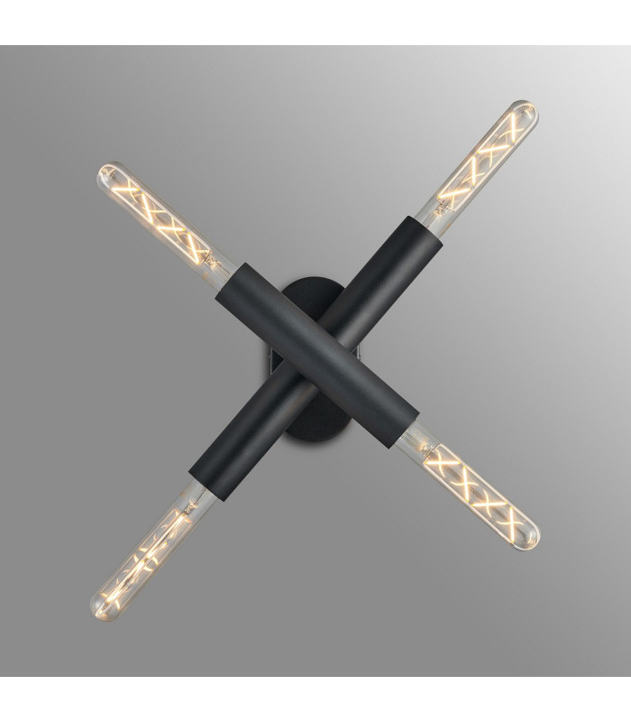Jackson 2 Arm 4 Light Adjustable Ceiling/Wall E27 Satin Black-3