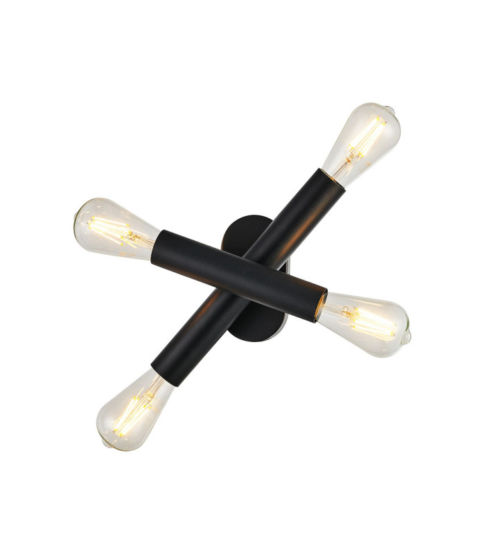 Jackson 2 Arm 4 Light Adjustable Ceiling/Wall E27 Satin Black-5