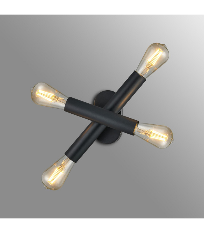 Jackson 2 Arm 4 Light Adjustable Ceiling/Wall E27 Satin Black-14