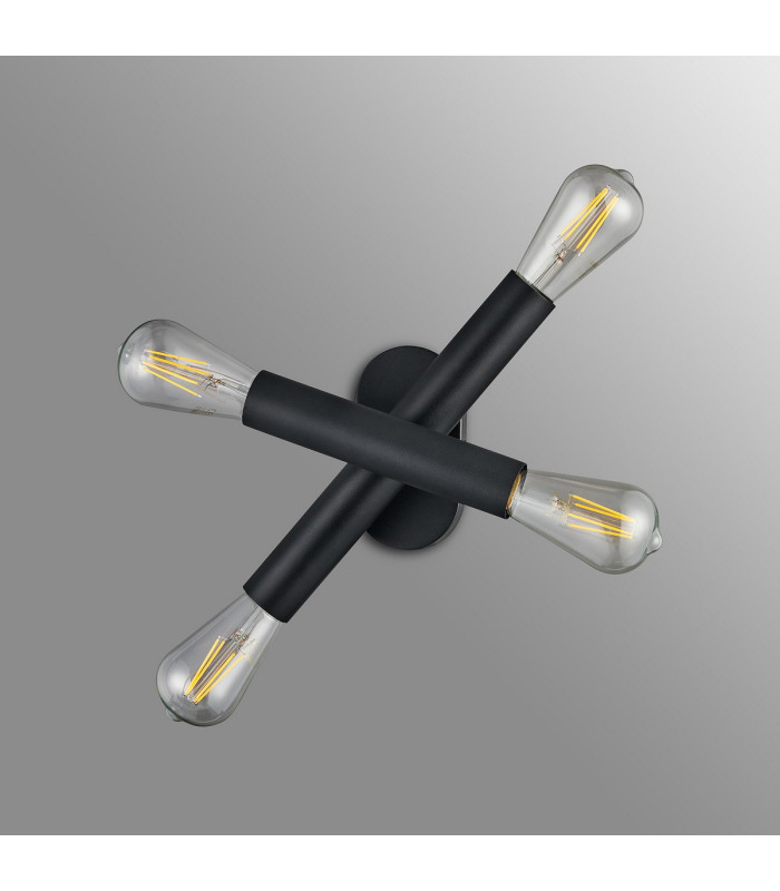 Jackson 2 Arm 4 Light Adjustable Ceiling/Wall E27 Satin Black-15