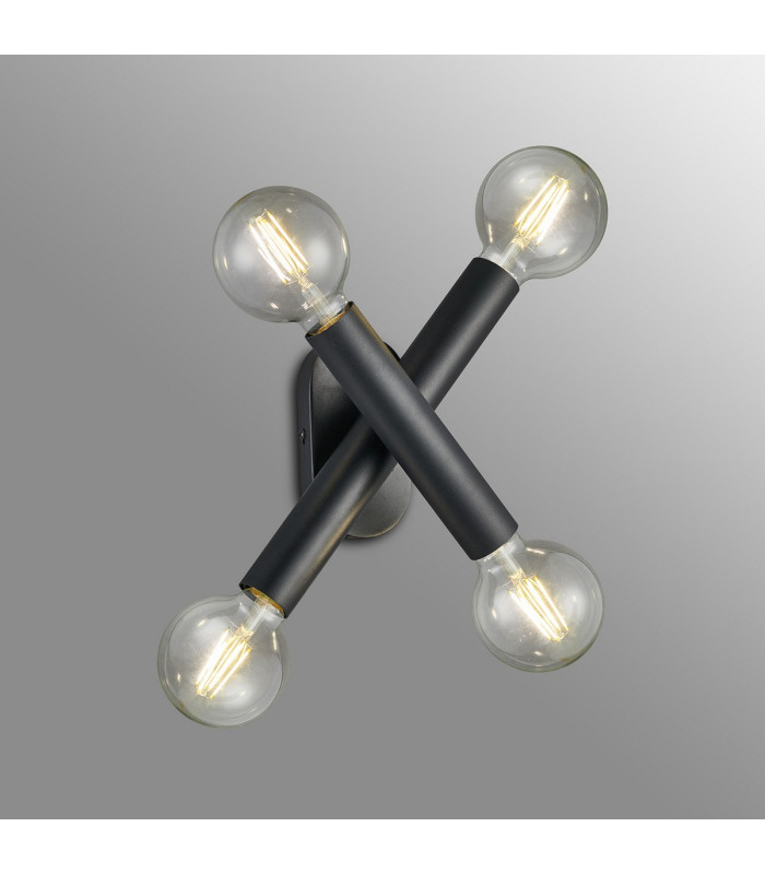 Jackson 2 Arm 4 Light Adjustable Ceiling/Wall E27 Satin Black-16