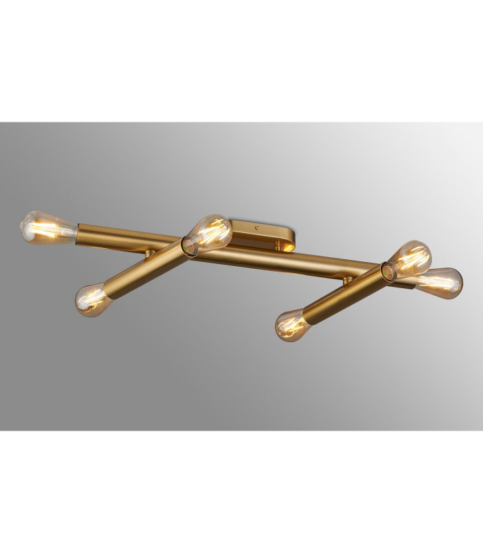 Jackson 3 Arm 6 Light Adjustable Ceiling/Wall E27 Antique Gold-3