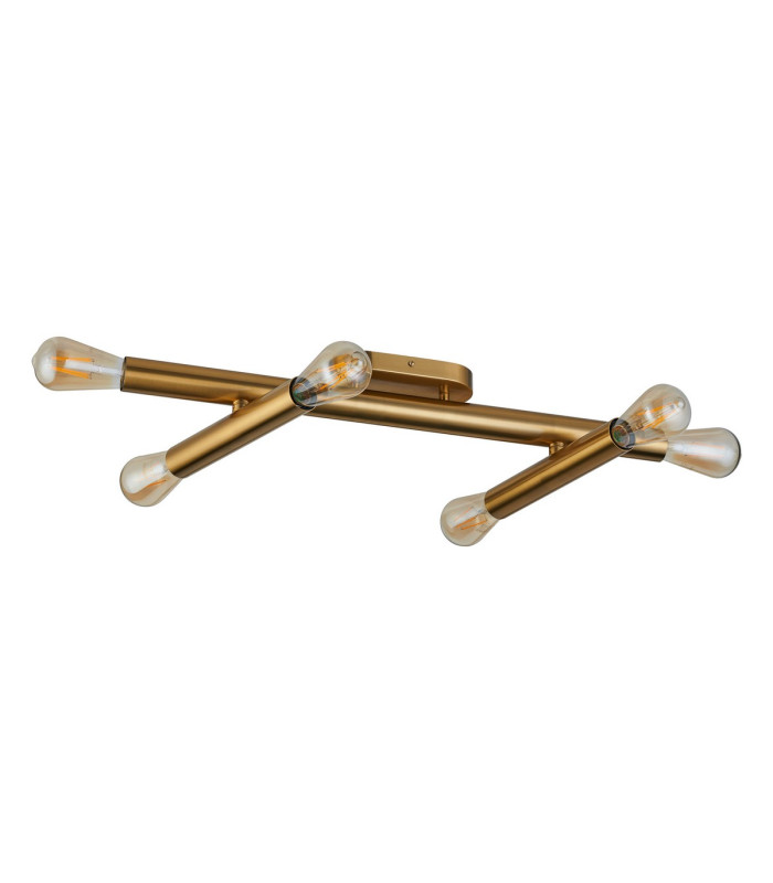 Jackson 3 Arm 6 Light Adjustable Ceiling/Wall E27 Antique Gold-4