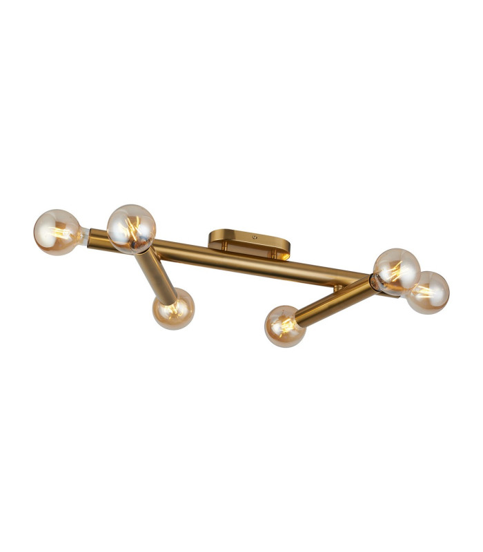 Jackson 3 Arm 6 Light Adjustable Ceiling/Wall E27 Antique Gold-5