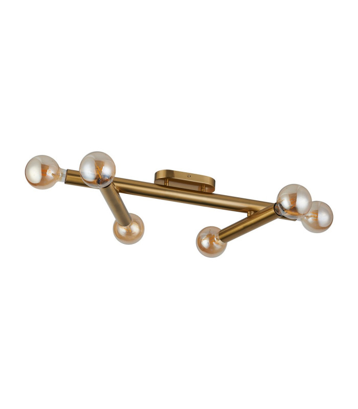 Jackson 3 Arm 6 Light Adjustable Ceiling/Wall E27 Antique Gold-9