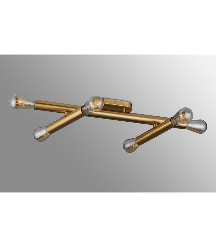 Jackson 3 Arm 6 Light Adjustable Ceiling/Wall E27 Antique Gold-13