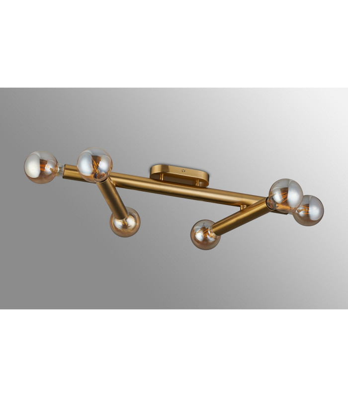 Jackson 3 Arm 6 Light Adjustable Ceiling/Wall E27 Antique Gold-15