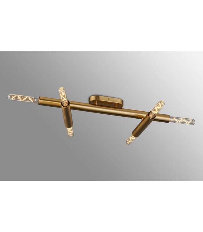 Jackson 3 Arm 6 Light Adjustable Ceiling/Wall E27 Antique Gold-16