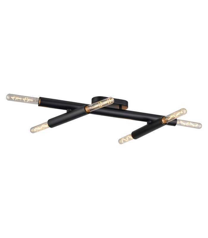 Jackson 3 Arm 6 Light Adjustable Ceiling/Wall E27 Satin Black-1
