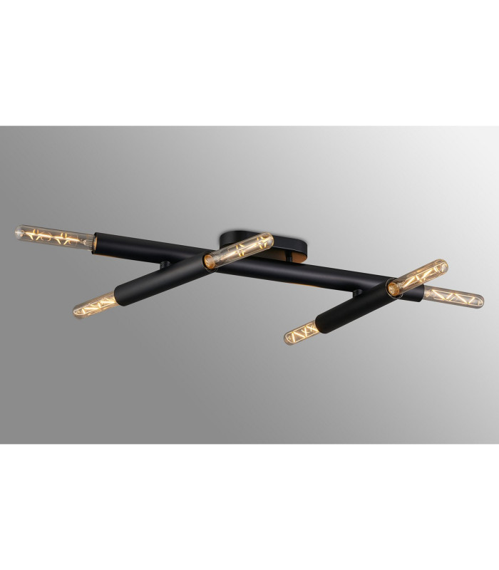 Jackson 3 Arm 6 Light Adjustable Ceiling/Wall E27 Satin Black-3
