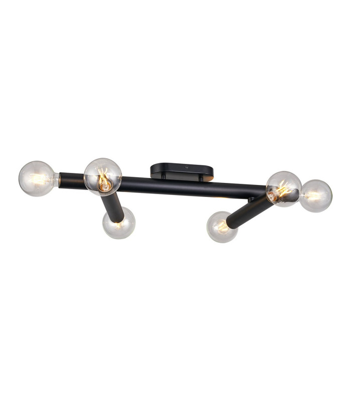 Jackson 3 Arm 6 Light Adjustable Ceiling/Wall E27 Satin Black-5