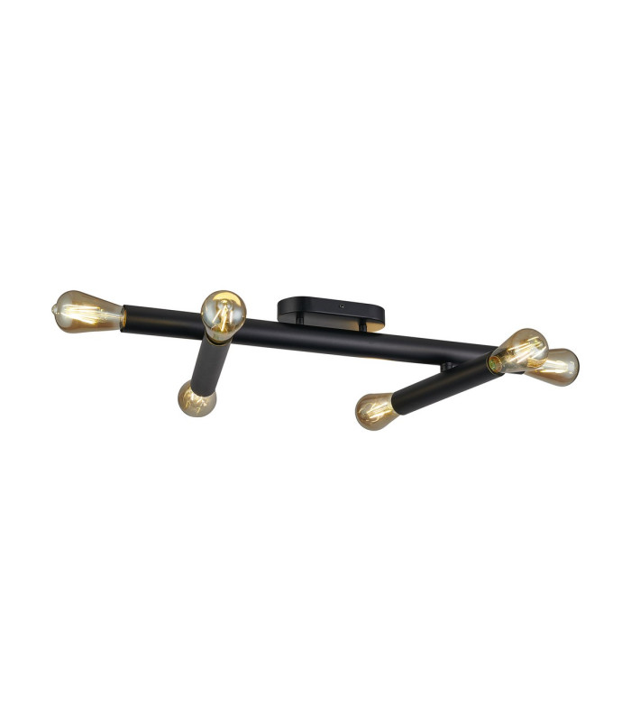 Jackson 3 Arm 6 Light Adjustable Ceiling/Wall E27 Satin Black-10