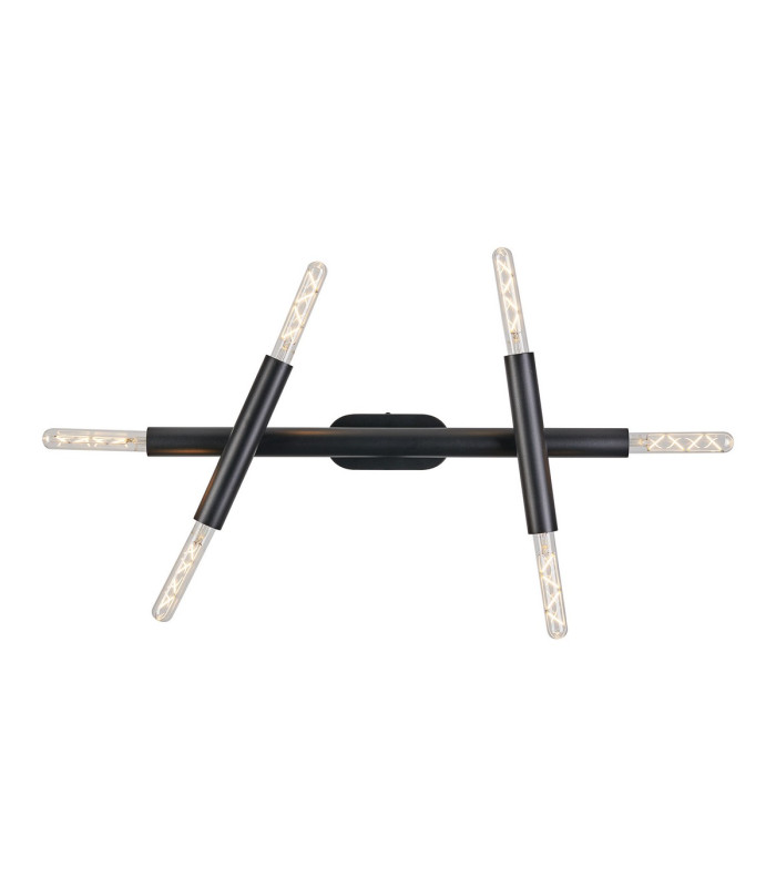 Jackson 3 Arm 6 Light Adjustable Ceiling/Wall E27 Satin Black-12