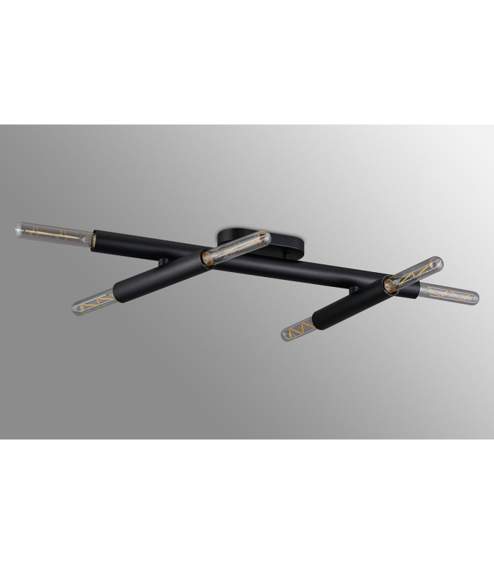 Jackson 3 Arm 6 Light Adjustable Ceiling/Wall E27 Satin Black-13