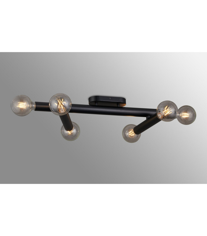 Jackson 3 Arm 6 Light Adjustable Ceiling/Wall E27 Satin Black-14
