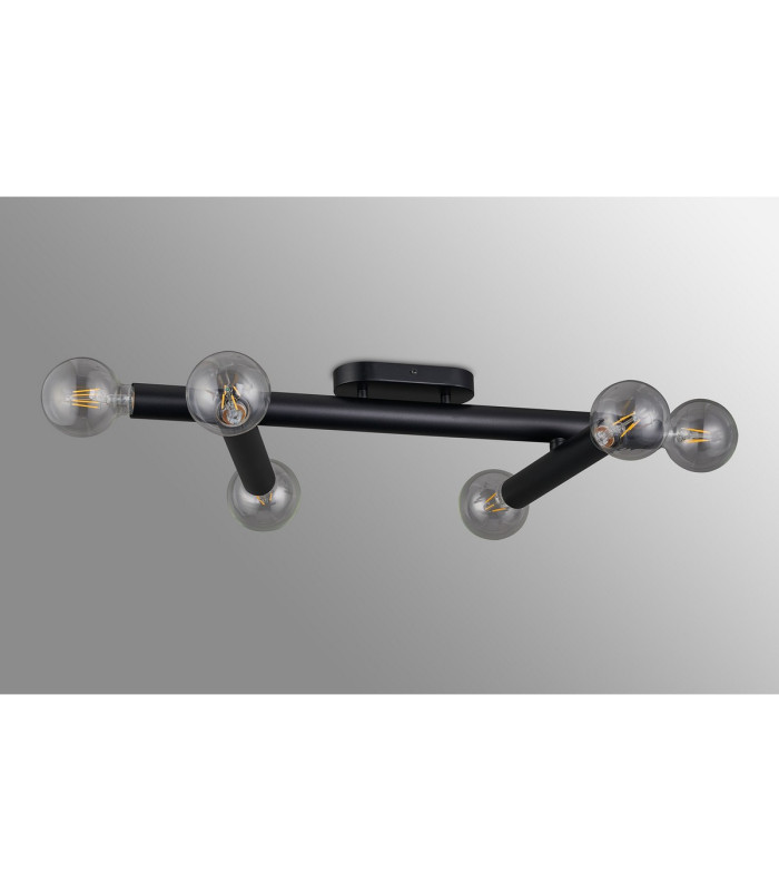 Jackson 3 Arm 6 Light Adjustable Ceiling/Wall E27 Satin Black-15
