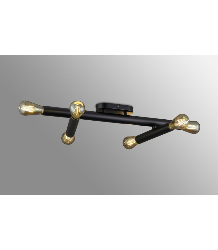 Jackson 3 Arm 6 Light Adjustable Ceiling/Wall E27 Satin Black-16