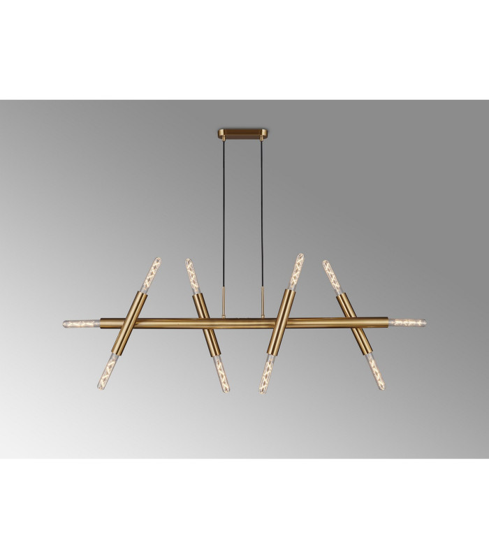 Jackson 5 Arm 10 Light Linear Adjustable Pendant E27 Antique Gold-3