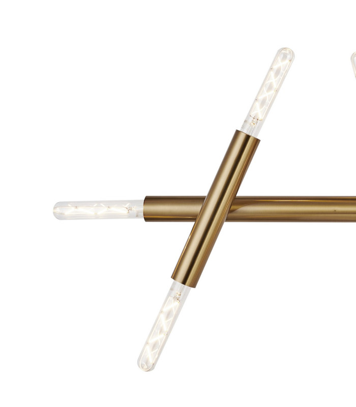 Jackson 5 Arm 10 Light Linear Adjustable Pendant E27 Antique Gold-7