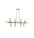 Jackson 5 Arm 10 Light Linear Adjustable Pendant E27 Antique Gold-12