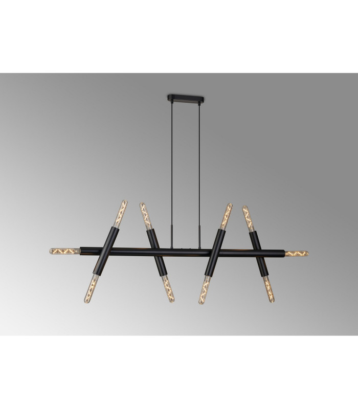 Jackson 5 Arm 10 Light Linear Adjustable Pendant E27 Satin Black-3