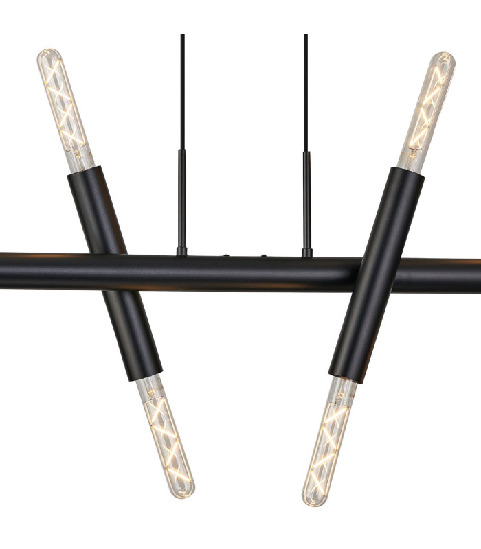 Jackson 5 Arm 10 Light Linear Adjustable Pendant E27 Satin Black-6