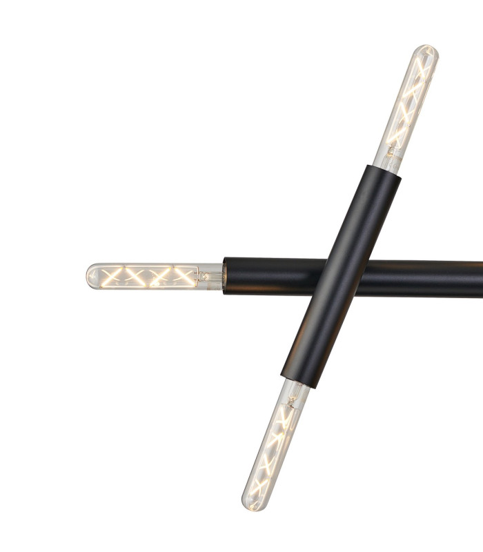 Jackson 5 Arm 10 Light Linear Adjustable Pendant E27 Satin Black-8