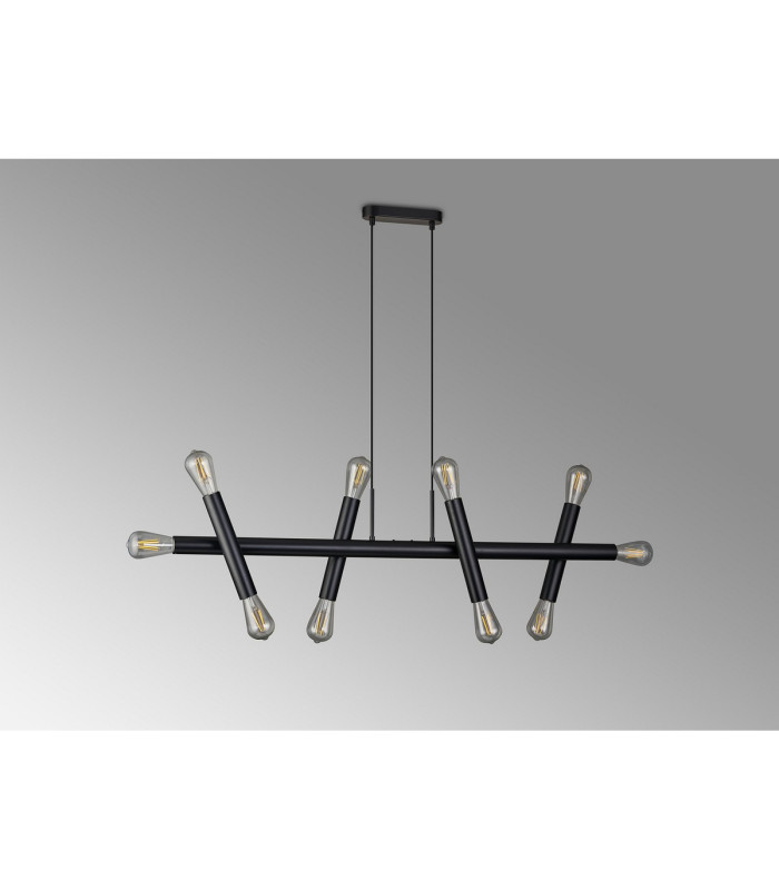 Jackson 5 Arm 10 Light Linear Adjustable Pendant E27 Satin Black-12