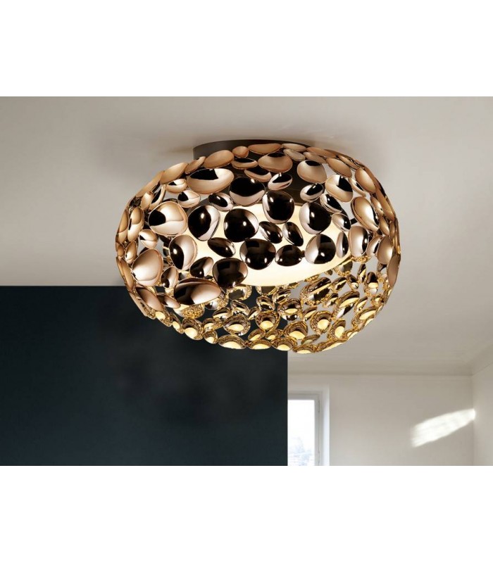 5 Light Flush Ceiling Light Gold, Brown, G9 - 1
