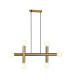 Jackson 3 Arm 6 Light Linear Adjustable Pendant/Semi Flush E27 Antique Gold-1