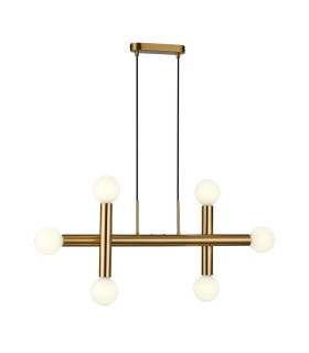Jackson 3 Arm 6 Light Linear Adjustable Pendant/Semi Flush E27 Antique Gold-1