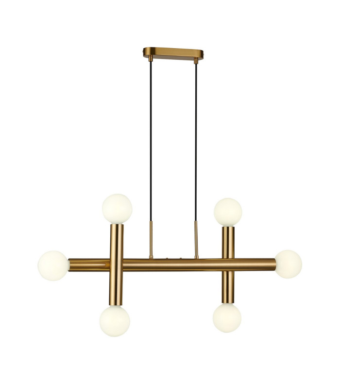 Jackson 3 Arm 6 Light Linear Adjustable Pendant/Semi Flush E27 Antique Gold-1