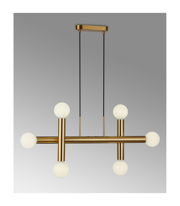 Jackson 3 Arm 6 Light Linear Adjustable Pendant/Semi Flush E27 Antique Gold-3