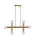 Jackson 3 Arm 6 Light Linear Adjustable Pendant/Semi Flush E27 Antique Gold-4